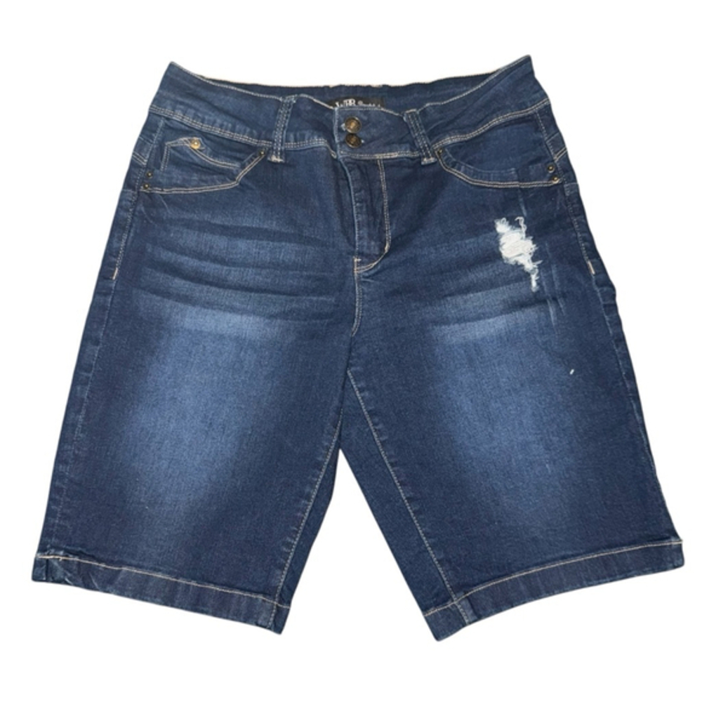 Women's WBB Royalty Distressed Denim Shorts, Size 8, Blue